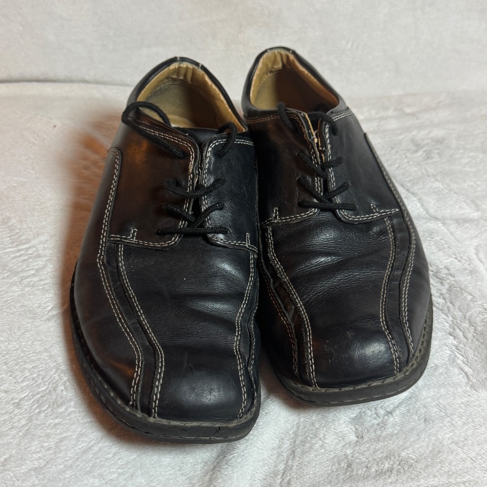Dockers Leather Trustee Oxford Style Tie Dress Shoe Black Men's 11M Stitching - Picture 3 of 10
